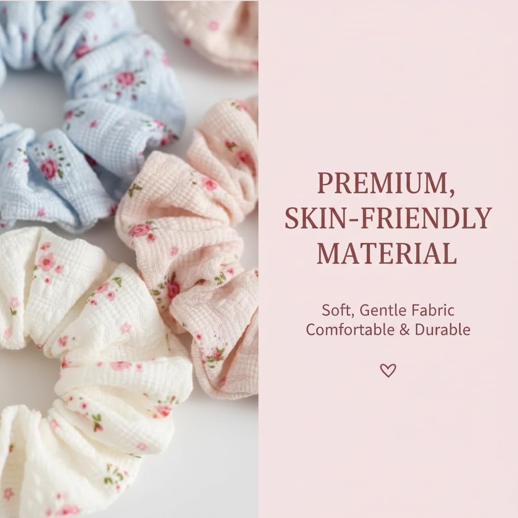 Pack de 3 coleteros de encaje floral – Coleteros para el pelo en blanco, rosa y azul