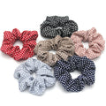 Pack de 6 coleteros de algodón tipo bandana – Serie Topos, gomas de pelo suaves