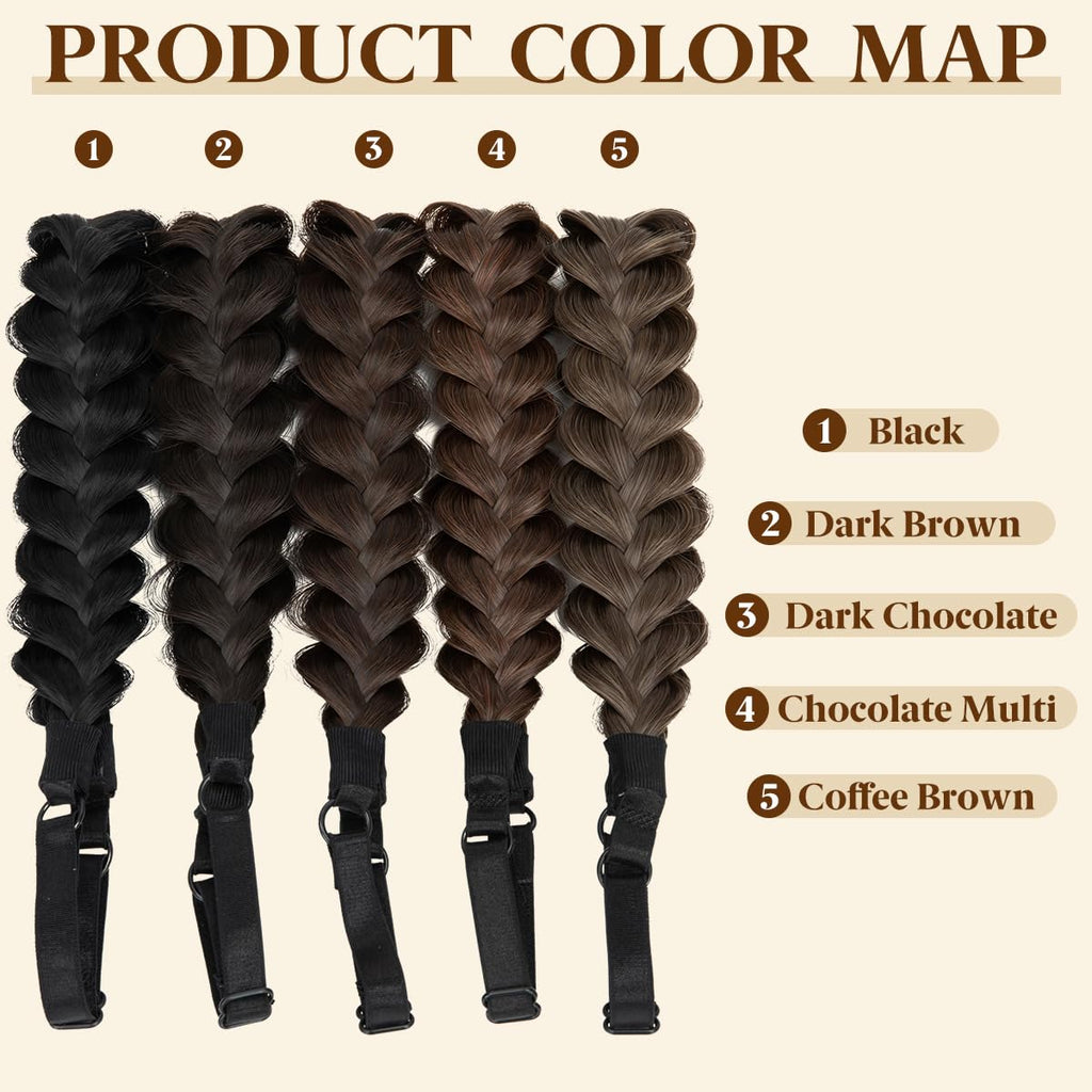 Pack de 2 diademas/cintas trenzadas hechas a mano para mujer – Elástica y rígida