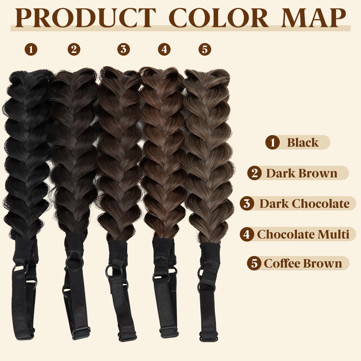 Pack de 2 diademas/cintas trenzadas hechas a mano para mujer – Elástica y rígida