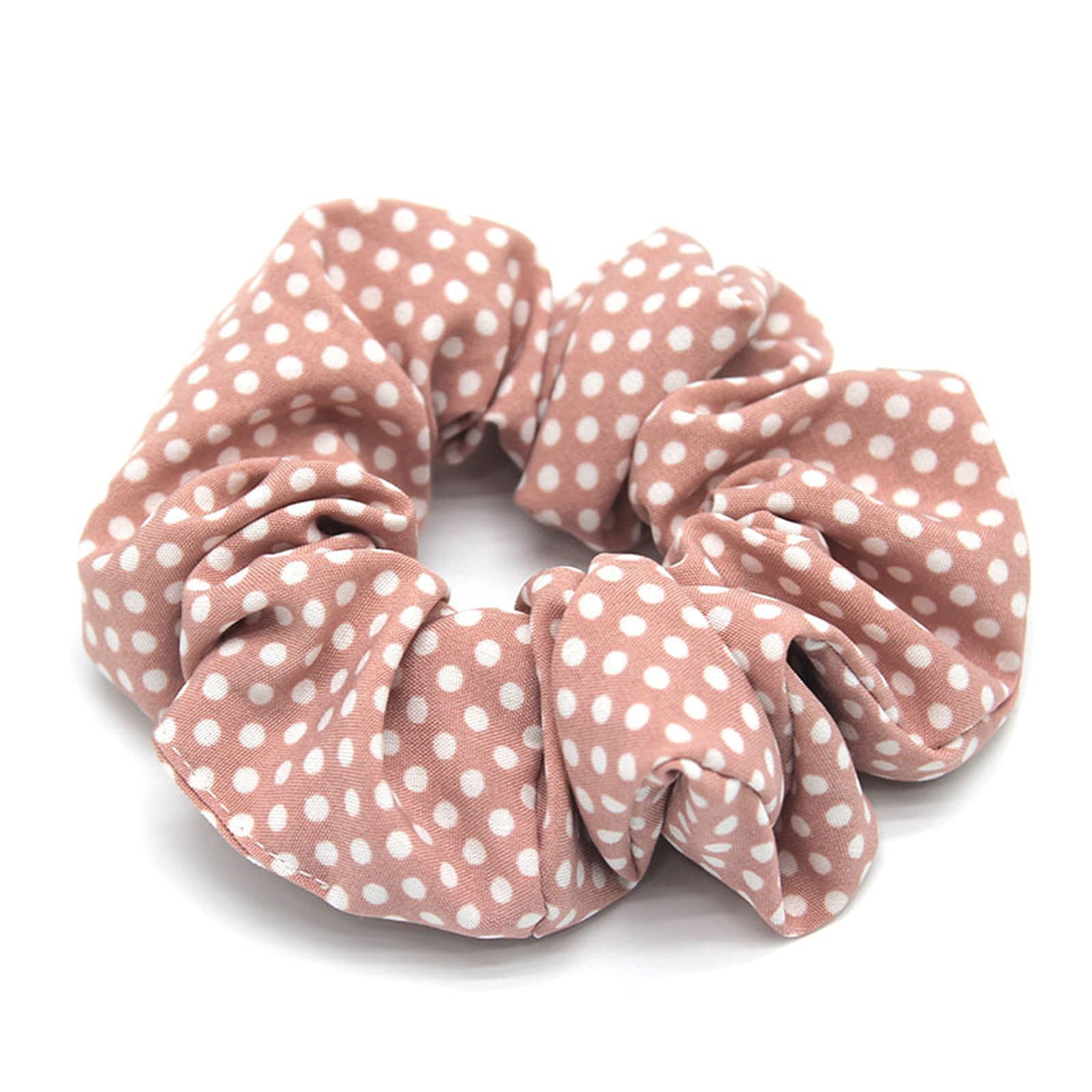 Pack de 6 coleteros de algodón tipo bandana – Serie Topos, gomas de pelo suaves