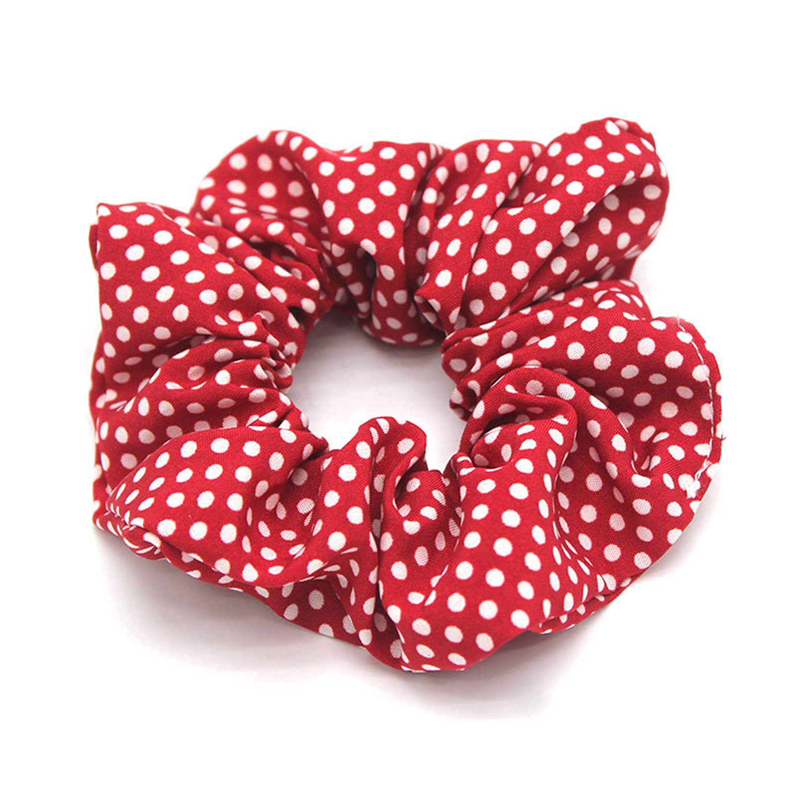 Pack de 6 coleteros de algodón tipo bandana – Serie Topos, gomas de pelo suaves