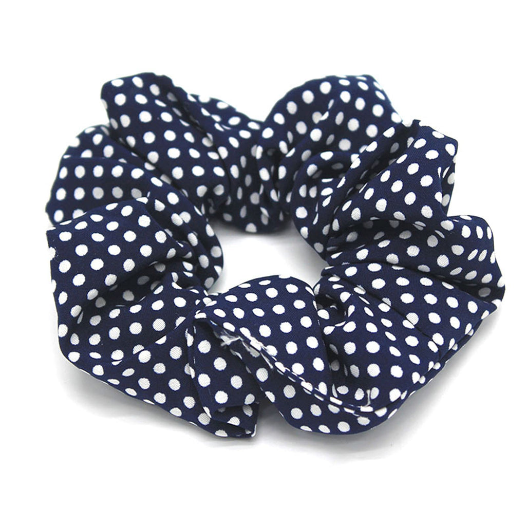Pack de 6 coleteros de algodón tipo bandana – Serie Topos, gomas de pelo suaves