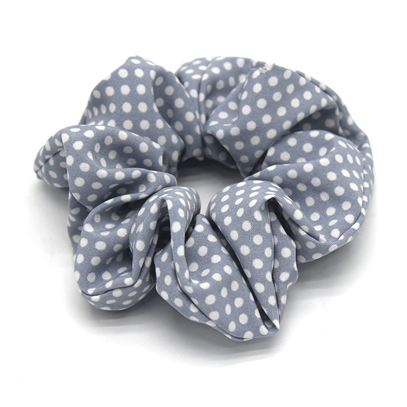 Pack de 6 coleteros de algodón tipo bandana – Serie Topos, gomas de pelo suaves