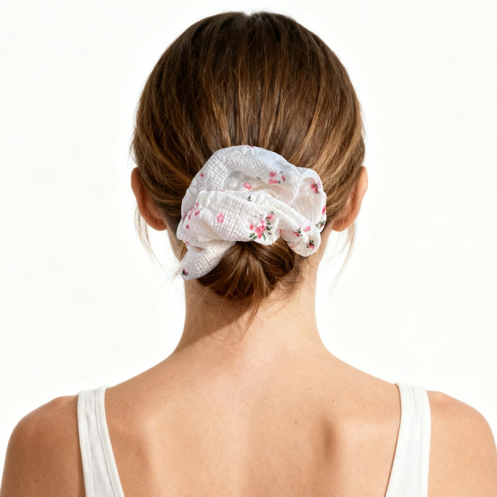 Pack de 3 coleteros de encaje floral – Coleteros para el pelo en blanco, rosa y azul